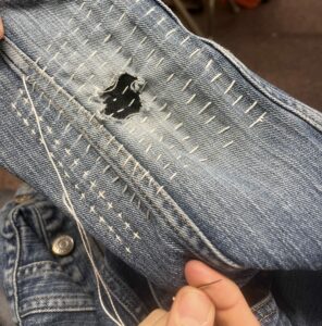 mending jeans