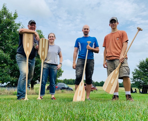 group with paddles