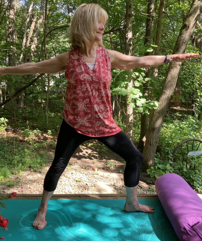 Sue Gavin in a Soma Yoga pose.