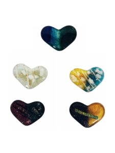 fused glass hearts
