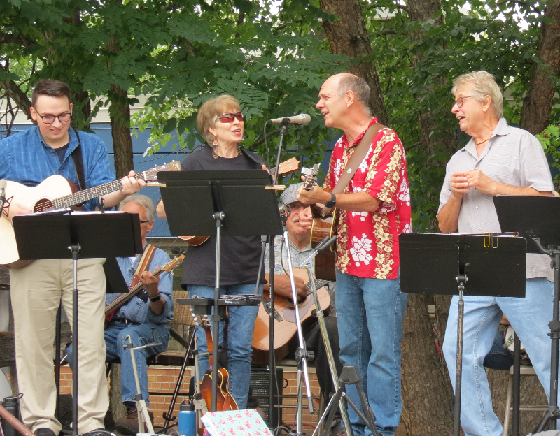 North Shore Trail bluegrass band performs onstage at the Marine Fall Festival in 2022.