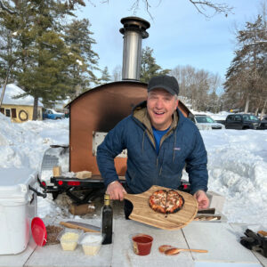 Mayor Kevin with pizza oven