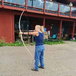 shooting a longbow