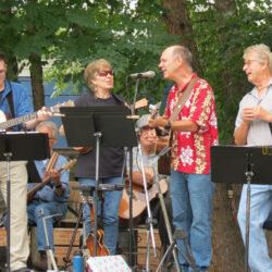 North Shore Trail bluegrass band performs onstage at the Marine Fall Festival in 2022.